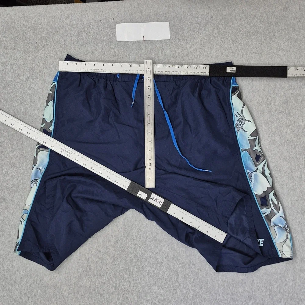 Nike Men Shorts XXL Navy Blue Swimwear Floral Trunks Logo